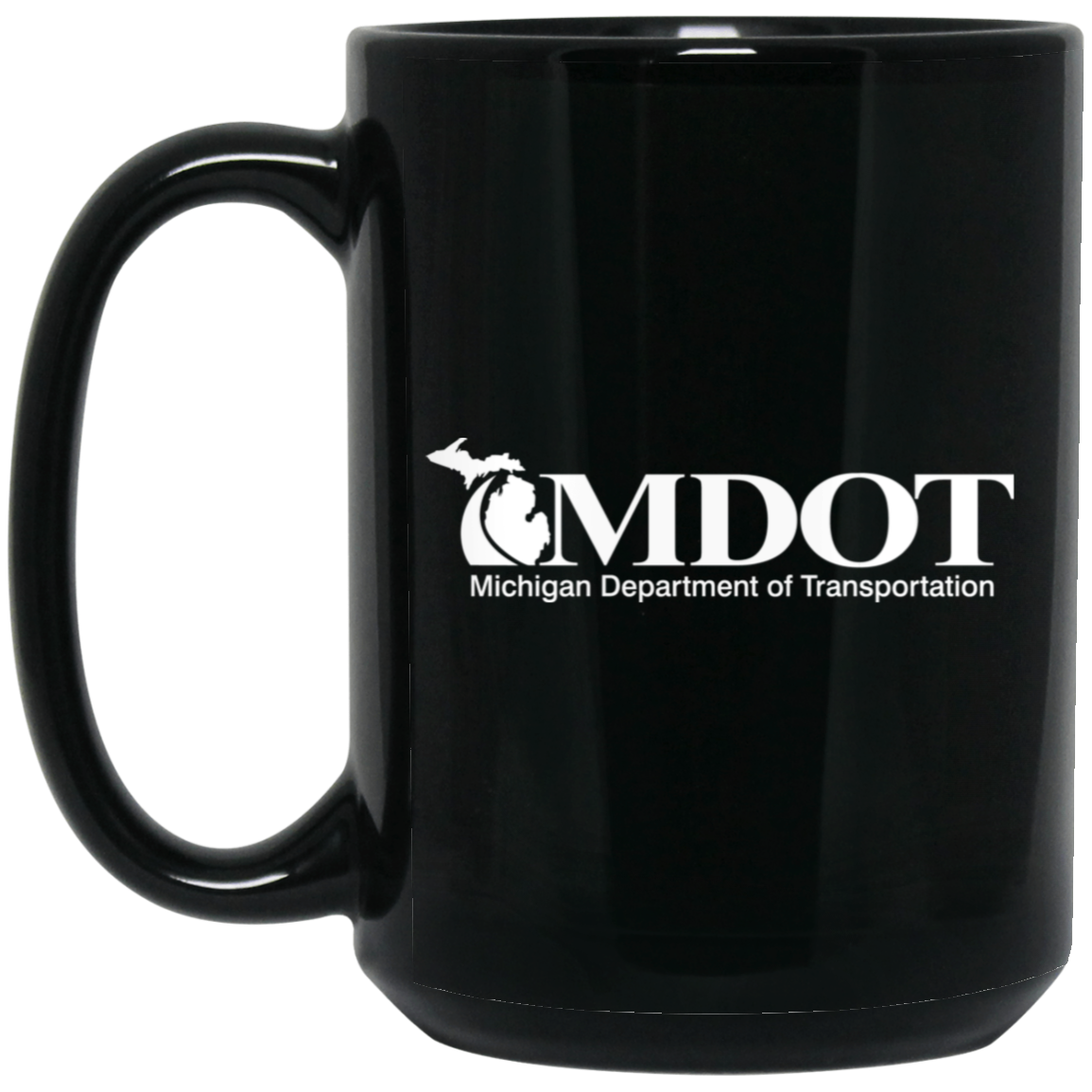 MDOT (White) Black Coffee Mug